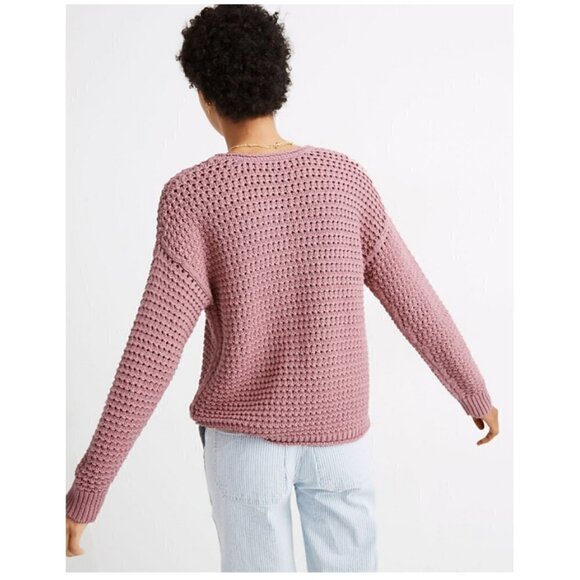 Madewell Open Stitch Austen Boxy Fit Pullover Sweater Pink Size XS - Picture 2 of 7
